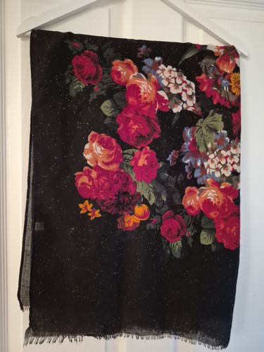 Gorgeous black floral scarf - gorgeous,