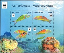 Monaco 2016 WWF/Ornate Wrasse/Fish/Marine/Nature/Conservation 4v m/s (mc1066)