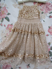 NEXT Gold Mix Sequin Prom Party Layer Occasion Dress By Next 10-11 £49