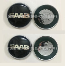2x Saab Logo Badge 9-3,9-5 Set Boot Back & Bonnet Front Logo Emblem 68mm Black