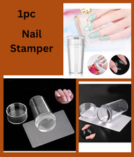 Silicone Nail Stamper French Manicure Stamping Jelly Nails Art + Scraper Stamps
