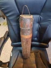 Antique African tribal arrow quiver - original rope - wood - Quiver only