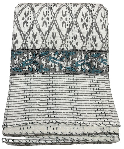 Indian kantha quilt bedspread - quilt,