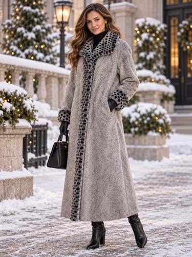 Libra grey luxury faux fur - faux,