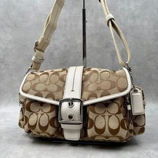 Coach 6835 Vintage Soho Shoulder Bag Pouch Purse Beige White Leather Y2K Used