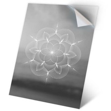 1 x Vinyl Sticker A2 - BW - Spiritual Flower Pattern #35601