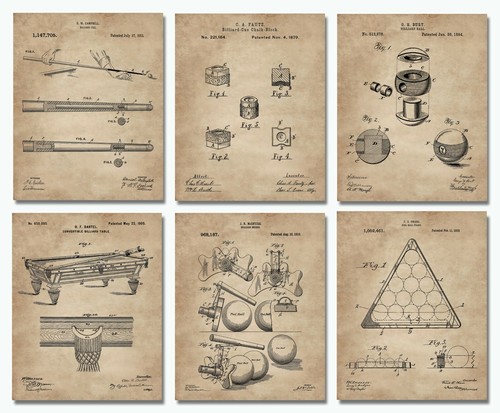 Billiards patent print - billiards, 6