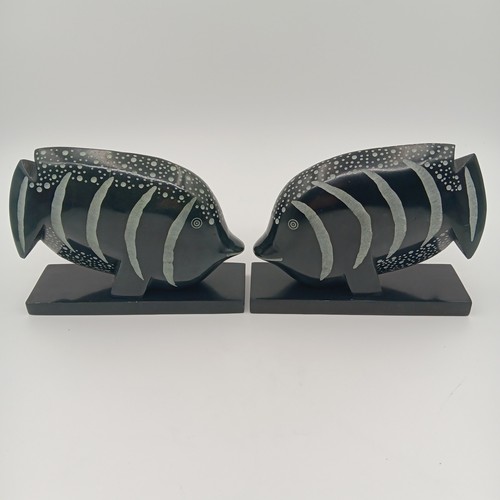 Pair soapstone fish - of,