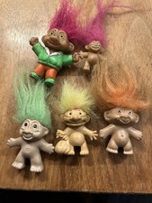 3 X Vintage Troll Pencil Toppers + 2 More Bundle Good Condition