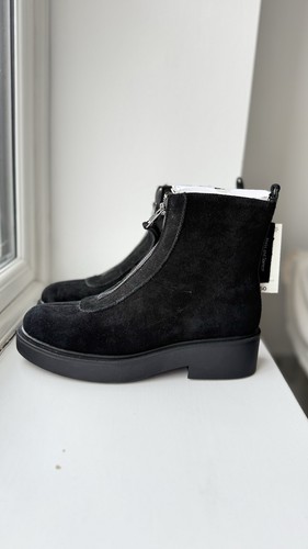 Black suede ankle boots - suede,