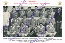 WALES 1953 RUGBY TEAM PHOTOGRAPH (v New Zealand All Blacks) 