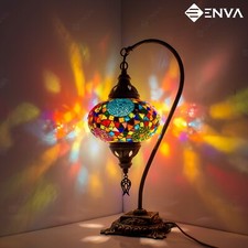 Turkish Moroccan Style Mosaic Multicolour Lamp Desk Table Lamp Light Large Globe