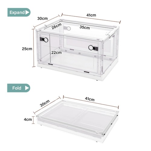 Folding storage box stackable - storage,