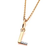 9ct Yellow Gold Real Diamond Initial Pendant A - Z on 18 inch Chain GIFT BOXED