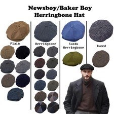Mens 8 Panel Hat Newsboy Cap