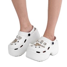 Women White Platform Clogs