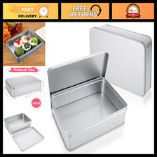 2Pcs Rectangular Metal Tin