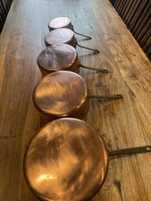 Set Of 5 Vintage French Copper