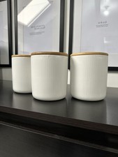 Hestia White Ribbed Canister