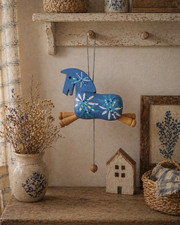 Vintage swedish wooden horse - vintage,