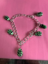 Green Ladybird Glass Charm