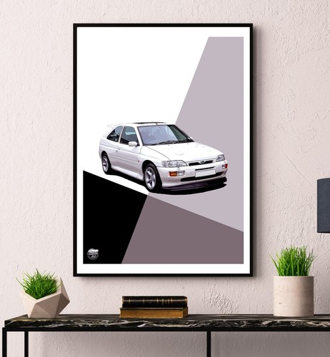 Ford escort cosworth print - ford, rs