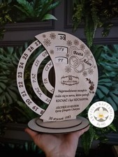 Personalised Wooden Perpetual Calendar, Standing, Gift Wedding Anniversary 