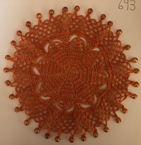 Hand made crochet beaded jug - made,