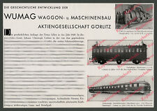 orig. Advertising WUMAG Görlitz streamlined train flying Hamburg Reichsbahn 1935