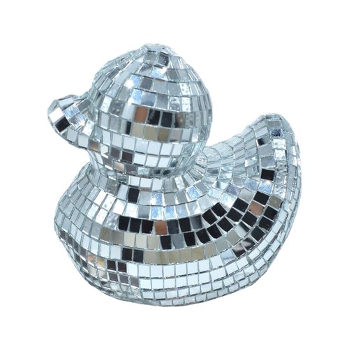 Silver duck shape - silver, glass