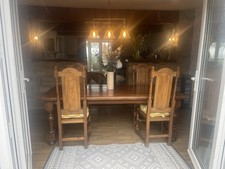 Antique dining table and - and, four