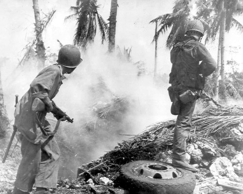 Marines with garand rifles - marines,