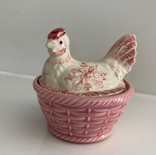 Vintage Small PINK CHICKEN NEST EGG HOLDER Portugal