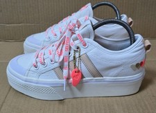 BNIB ADIDAS NIZZA TRAINERS SIZE UK 6.5 PLATFORM SOLES BEIGE SELF LOVE BRAND NEW 