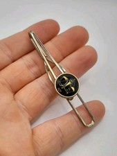 Vintage Gold Plated English Made Stratton Tie Bar Clip - Scales Symbol 