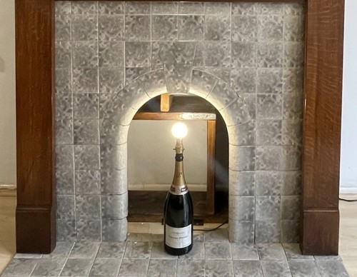 Edwardian fireplace tiled - edwardian,