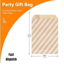 100Pcs Paper Bags Small Kraft Paper Gift Cookie Sweets Popcorn Snacks Wedding 