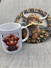 Highland Cow Clock &highland