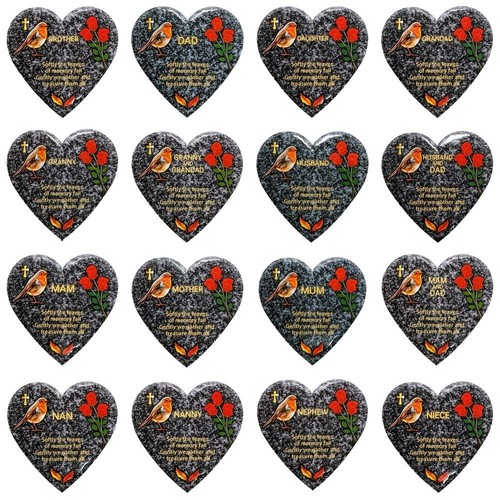 Memoriam heart shaped tile - shaped,