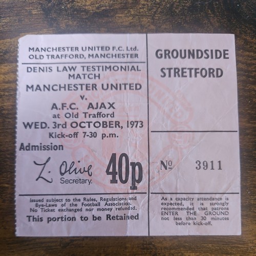 1973 denis law testimonial - 1973,