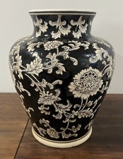 Black & Cream Floral Ceramic