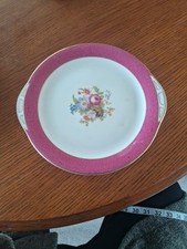 George Jones. Crescent Floral 2 Eared Bread Plate