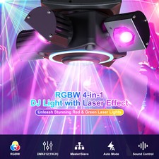140W RGBW LED Laser Effect Four-Arm Moving Head Stage Light DMX DJ Disco Lights