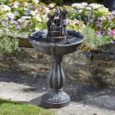 Tipping Pails Solar Powered Fountain Bronze Effect Outdoor Garden Water Feature