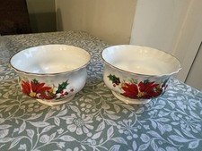 Royal Albert Bone China Poinsettia Open Sugar Bowl Vintage