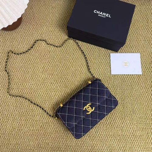 Chanel denim quilted - quilted, chain