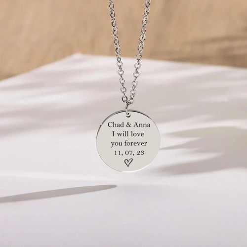 Personalised round necklace - round,