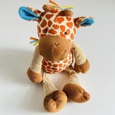 Tesco Cuddle & Love Giraffe Baby Comforter Plush Soft Toy Orange Yellow Blue ?