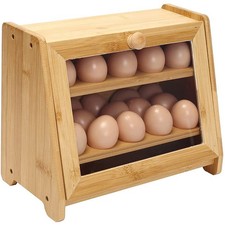 2 Tier Bamboo 25x Egg Storage
