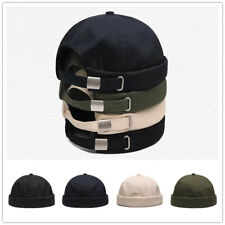 Men Women Solid Color Skullcap Hat Cap Casual Docker Sailor Brimless Hip Hop
